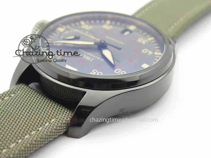 MIROTIME 0313 Big Pilot Real PR 48mm IW501902 Real Ceramic ZF 1:1 Best Edition On Green Nylon Strap A51111 V Durable 7249